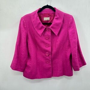 PLANET 12 Linen large button Scandi girl timeless effortless Lagonlook blazer